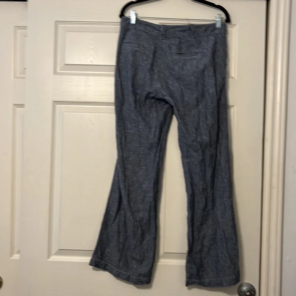 Chambray Linen Blend Wide Leg Pants - Picture 3 of 6